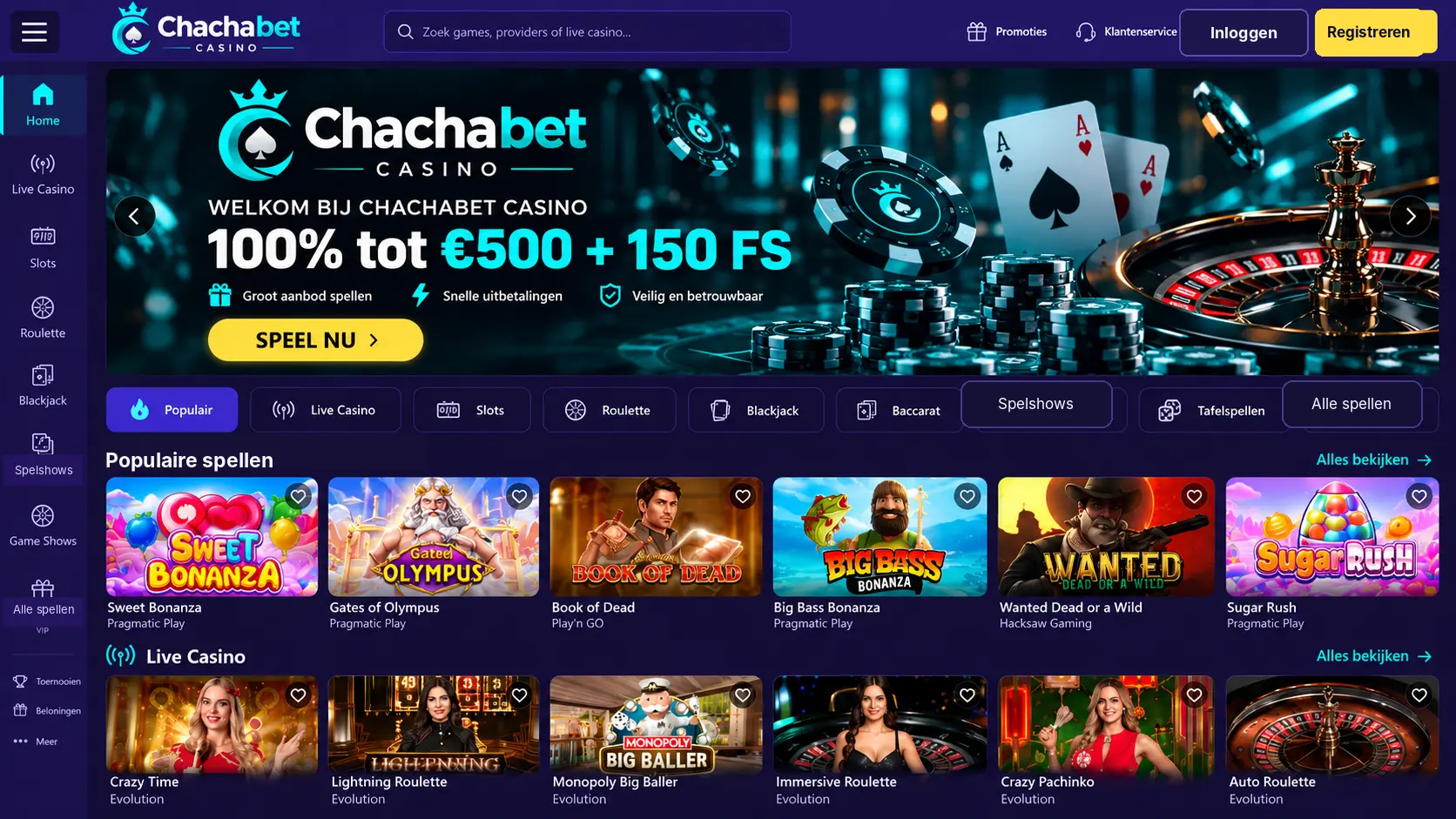 Chachabet Casino Gids Nederland: Games, Live Casino en Uitbetaling image 1